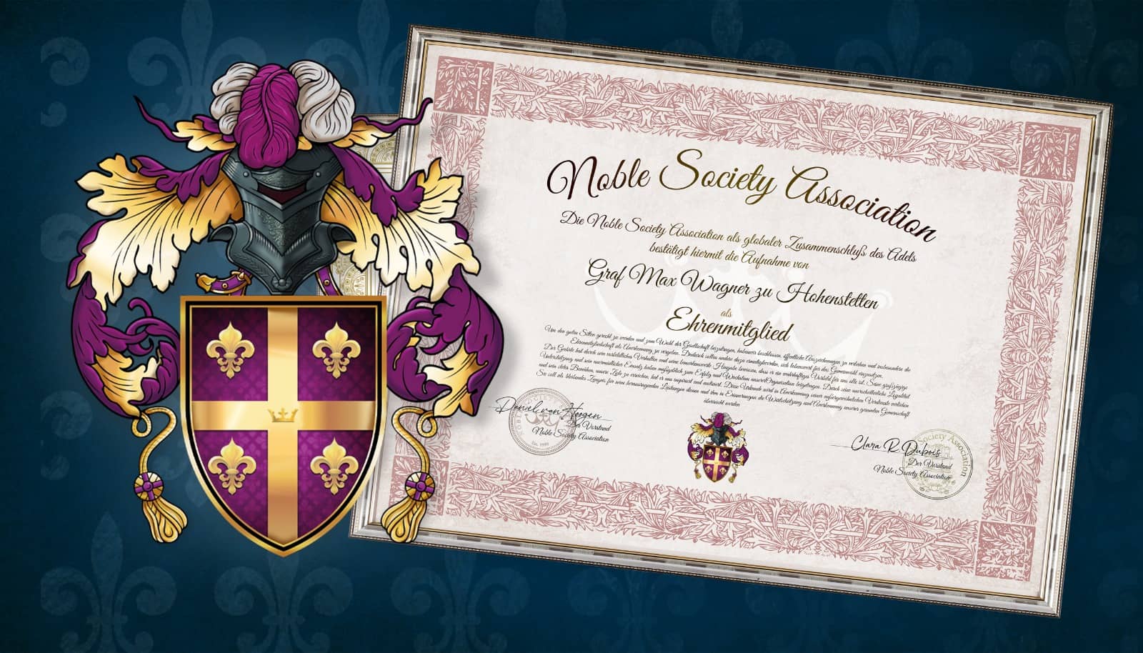 Certificado de Membresía Honorífica del Noble Sociedad